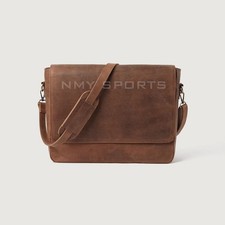 Vintage Brown Leather Messenger Bag for Men | Handmade Crossbody Laptop Satchel picture