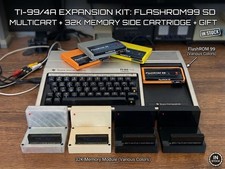 TI-99/4A Expansion Kit FlashROM99 SD Multicart + 32K Memory Side Cartridge +GIFT picture