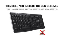 (NO USB RECEIVER) Logitech K270 Wireless Keyboard Windows/MAC Full Number Pad picture