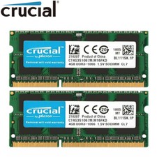 Crucial 8GB KIT 2X 4GB DDR3 1066MHz PC3 8500S Laptop 204Pin SODIMM Memory  Ram picture