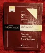 Southworth 100% Cotton Résumé Paper Ivory 24 lb 8.5