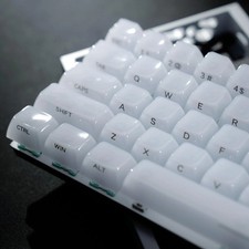 Keyboard Keycaps Jelly Ceramic Style Clear White Transparent Side Print MDA picture