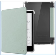 CoBak Case for Kindle Paperwhite 6.8” PU Leather Cover, Clear Silicone Back  picture