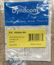 Dynacom 10606AK-WH Cat6A UTP RJ-45 Female Keystone Jack Module White lot of 5 picture