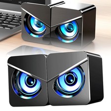 1 Pair Desktop Computer Speaker Multifunction Stylish Strong Bass 4D Stereo UPBS picture