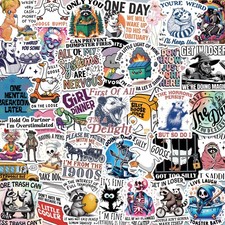 200 PCS Funny Holographic Stickers for Adults, 2 to 2.6 inches, Multicolored picture
