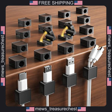 Magnetic Cable Organizer Clips 20-Pack for Desk, Office, Car, Black picture