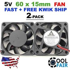 2 Pack GDSTIME 5v 6015 60mm x 60mm x 15mm 2PIN DC Cooling Fan Brushless A45 picture