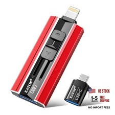 Flash Drive Intended for iPhone iPad, USB Photo Stick for 512GB Bright Red picture