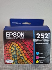 New Epson 252 Cyan/Magenta/Yellow Ink Cartridge Set 04/2027 picture