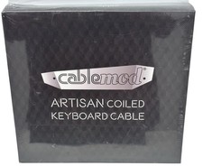 CableMod Artisan Coiled Keyboard Cable USB A to USB Type C 150cm Carbon Grey New picture