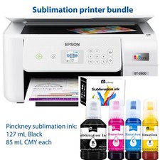 Espon EcoTank Printer With Sublimation Ink Bottles Bundle - White picture