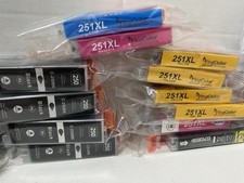 12 lot Ind Replacement Non OEM 4:C-250BK, 7: 251XL MAGENTA YELLOW CYAN picture