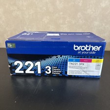 GENUINE - BROTHER TN221 3-PACK COLOR TONER CARTRIDGES - TN2213PK picture