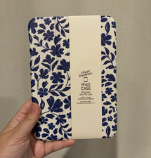 Elyse Breanne Blue/White Floral folding Folio Case for iPad mini 6/7th gen picture