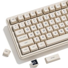XVX Creamy PBT Keycaps -Tofu Block Themed 132 Keys MDA Profile Doubleshot Key... picture