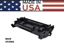 USA Reman CF258A MICR toner cartridge WITH OEM BYPASS CHIP picture