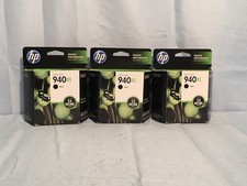 3 NEW HP 940XL High-Yield Black Ink Cartridges (C4906AN) Expired picture
