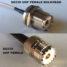 RG316 UHF Female BULKHEAD to SO239 UHF Female Coaxial RF Cable USA-US picture
