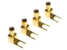 WYVERN AUDIO [4 Pack] 4 pcs Total Hi-end Banana to Spade Adapter Gold picture