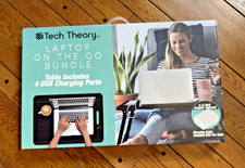 Tech Theory Laptop On The Go Bundle Folding Desk Table 4 USB Charging Ports NEW picture