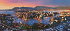 Landscape vancouver sunset city lake canada cityscape Custom Gaming Mat Desk picture