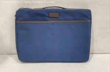 Coach Blue Nylon With Brown Leather Trim Laptop Case 15