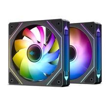 DARKROCK R120 2 Pack 120mm Reverse Installed Infinite Mirror Design PC Fan picture