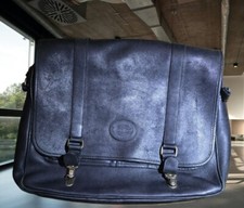 Vintage Eddie Bauer Heavy Leather Multiple Pocket Computer Laptop Bag Briefcase  picture