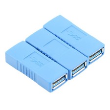 USB 3.0 Female to Female Adapter Coupler Extension Converter 3 Pack Blue picture