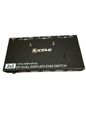 KCEVE 2x2 1 DP to HDMI + DP Out Dual Displays KVM Switch KVM212DH picture