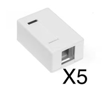 5 Pack - 41089-1WP - LEVITON - Plenum - Surface Mount Box - SMB - White - 1Port picture