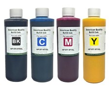 Ink Refill Kit Pigment Ink BKCMY for HP 970 970XL 971 971XL Premium Ink-4x500ml picture