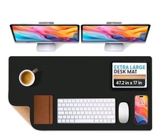 Desk Protector Mat - Dual Sided Cork and Leather Desk Pad, Non-Slip, Waterproof picture