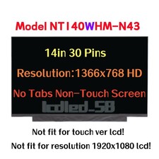 For Lenovo NT140WHM-N43 V8.3 5D10W73201 SD10W73209 LCD Screen 14.0'' HD 30 Pin picture