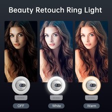GUSGU G910 2K WEBCAM WITH MICROPHONE, VIDEO STREAMING CAMERA WITH RING -  SILVER picture