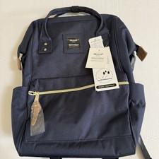Himawari Laptop Bag Backpack Navy Canvas Adjustable Straps NWT USB Charging Port picture
