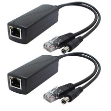 2 PCS Gigabit PoE Splitter 48V To 12V 2A Ethernet Adapter Security Camera picture