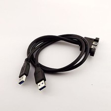 1pcs 2x USB 3.0 A Male to Dual USB 3.0 Female Socket Panel Mount Y Cable 1.5FT picture