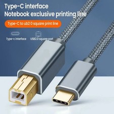 USA USB-C to USB-B 2.0 Cable For Nylon Epson HP Canon Brother Printer Scanner picture