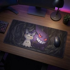 Gengar Mimikyu GX Tag Team Up Pokemon Mouse Pad Desk Accessories picture