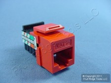 10 Keystone Cat 5e Orange Jack Insert Fits Leviton Quickport MIGK52-OR picture