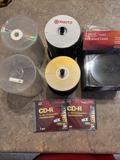 LOT of About 175 DVD-R And Photo Blank Discs – 23 Jewel Cases Memorex More +Read picture