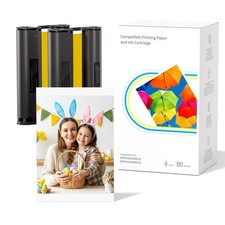 Compatible with Liene M100 4x6'' 80 Photo printer Paper and 2 Ink Cartridges ... picture