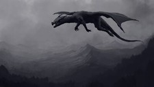 Landscape  art fantasy nature dragon mountains flying Custom Gaming Mat Desk picture