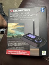 Monster Bluetooth 2 In 1 Wireless Audio Adapter - Black New in Box Sealed picture
