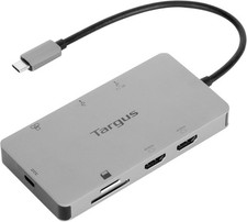 Targus USB-C Dual HDMI Travel Dock, Silver, DSU200TT picture