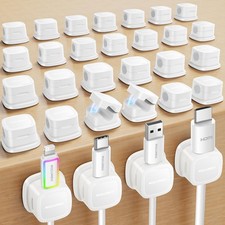 30 Pack Cable Management Cord Organizer,Magnetic Cable Clips-1s Lock,Desk Adh... picture