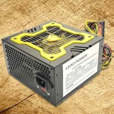 NEW--Lead Power Yellow-X 12cm Fan 650w-MAX ATX Power Supply 20+4Pin SATA & PCIe picture