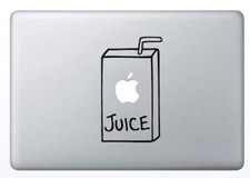 Apple Juice Box Apple Macbook Laptop Air Pro Decal Sticker Skin Vinyl Mac Humor picture